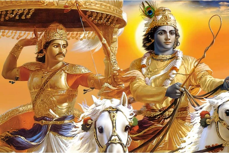 कृष्ण उपदेश देते हुए