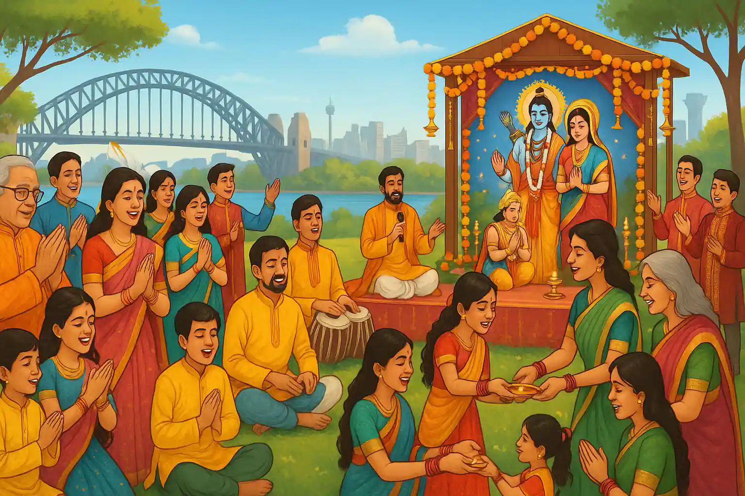Ram Katha by Aniruddhacharya Ji in Singapore Devotees attending Ram Katha in Singapore